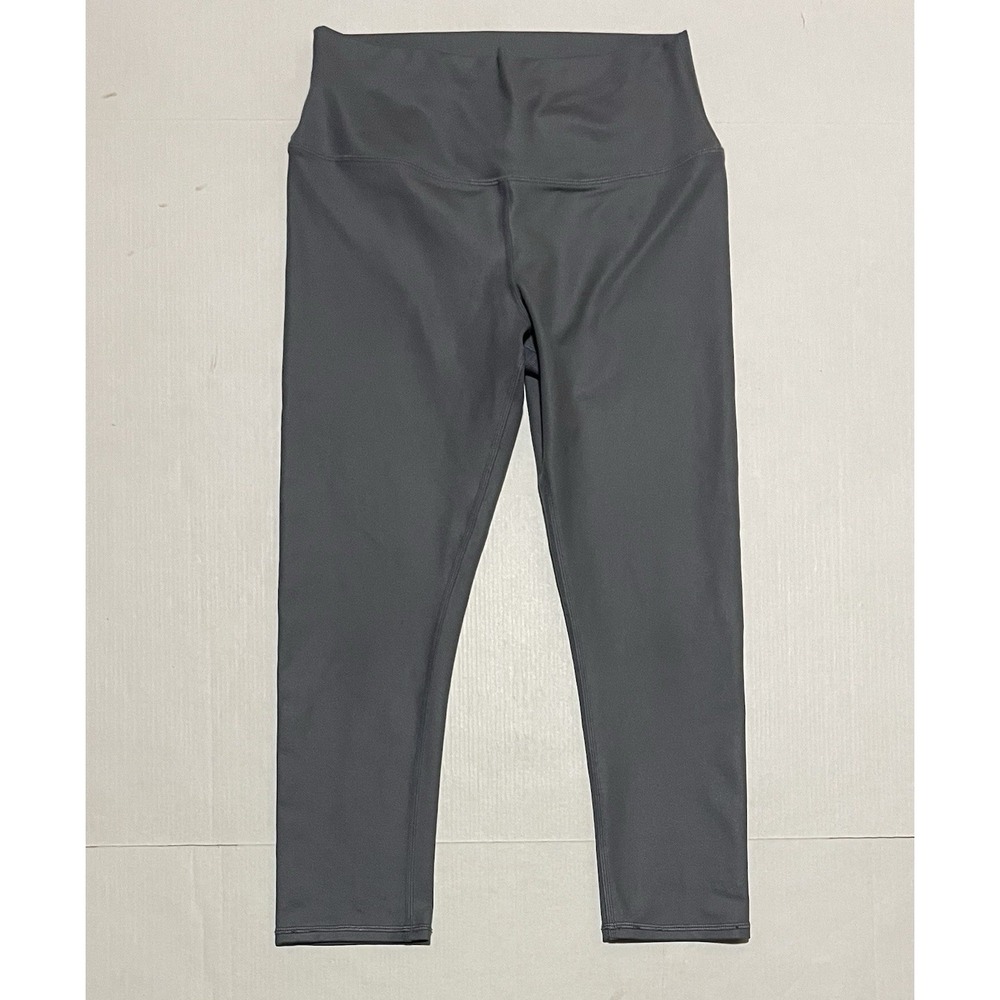 Alo Yoga Gray High Waisted Cropped Leggings Women's Size Medium 21" Inseam‎